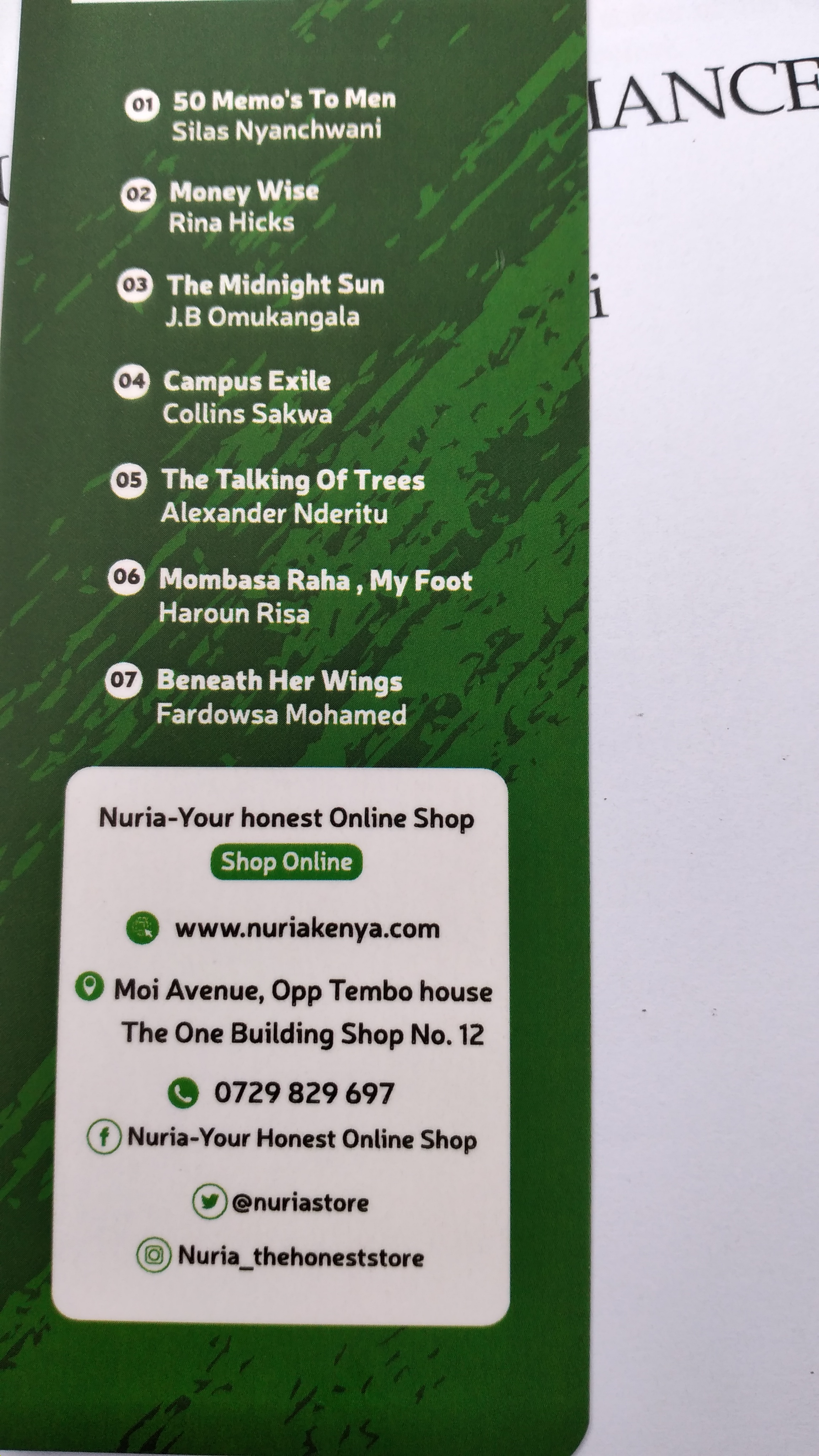 Nuria bookmark with location